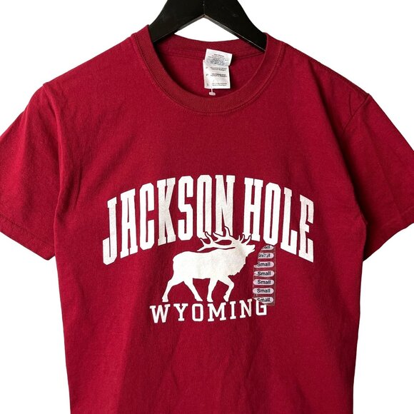 Jackson Hole Wyoming T Shirt Vintage Y2K Extra Small XS Red Graphic Tee - Picture 1 of 12